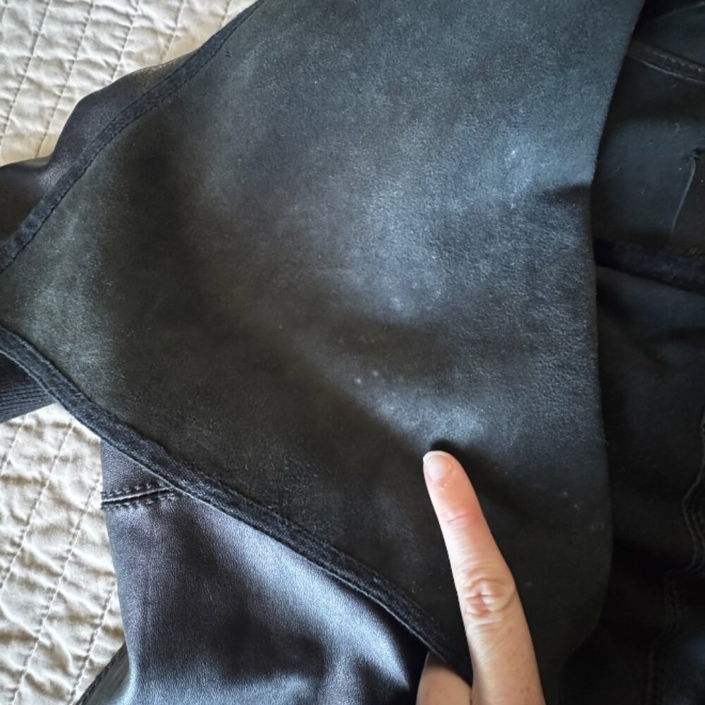 [Rare] AllSaints Spitalfields Datya Drape Black Leather Jacket, UK size 10 - Picture 9 of 9